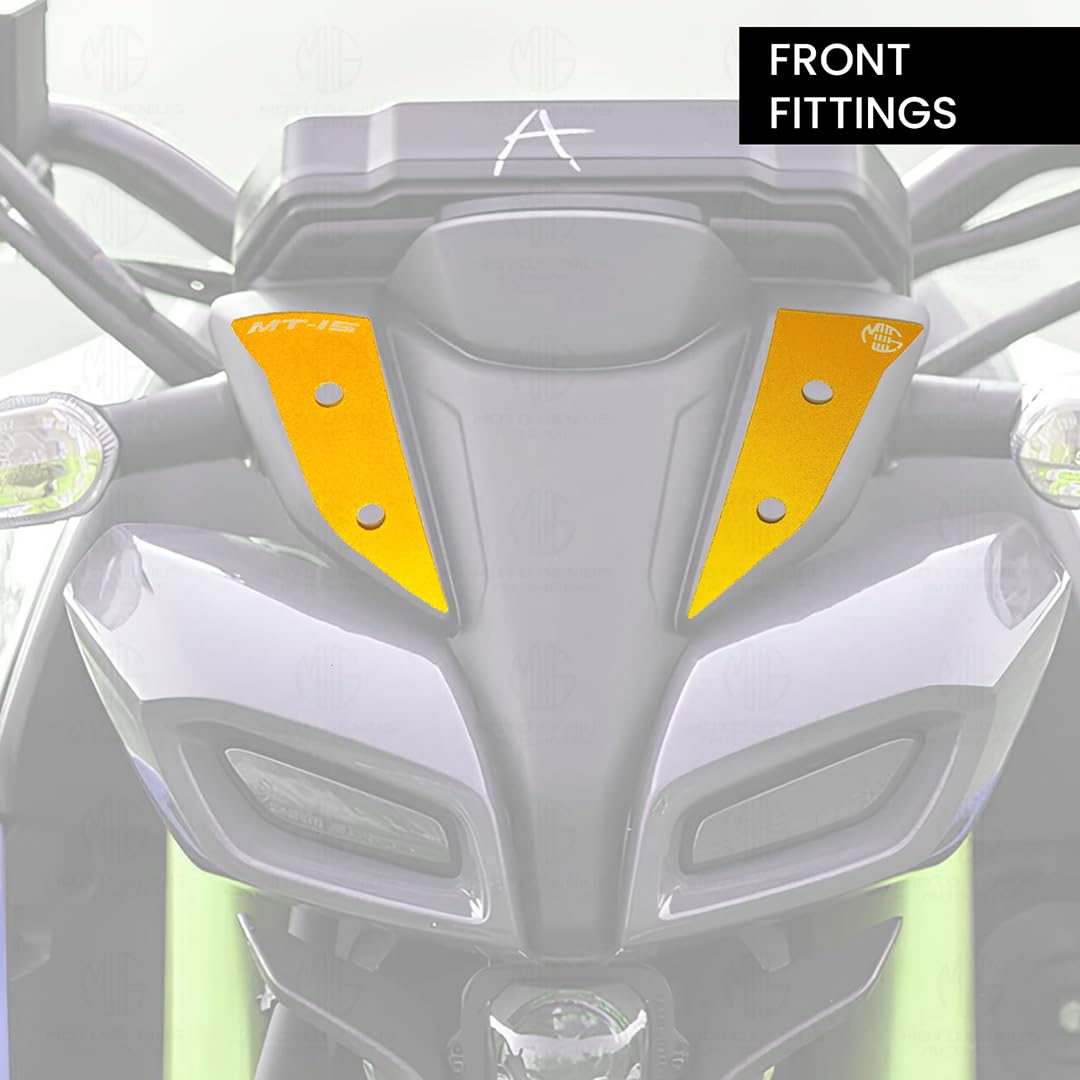 MOTO GENIUS Aluminum Front Body Cover for MT 15 | Durable and Lightweight (Pack of 2) ()