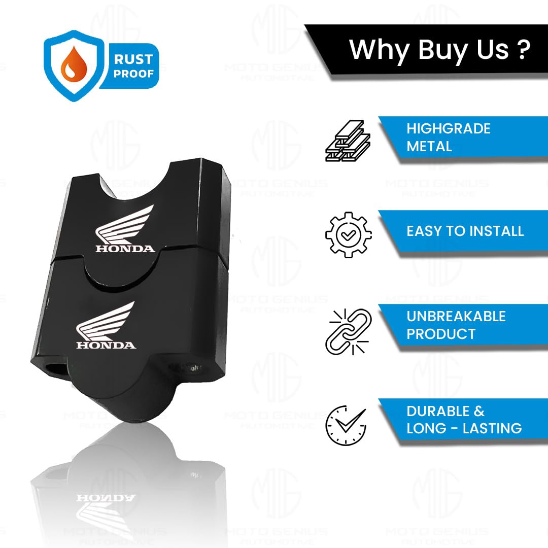 MOTO GENIUS Adjustable Handle Riser for Honda CB Motorbike | Enhances Comfort and Control | Height Riser Clamp Compatible with Honda CB 350 / RS350 / Hornet Motorbike