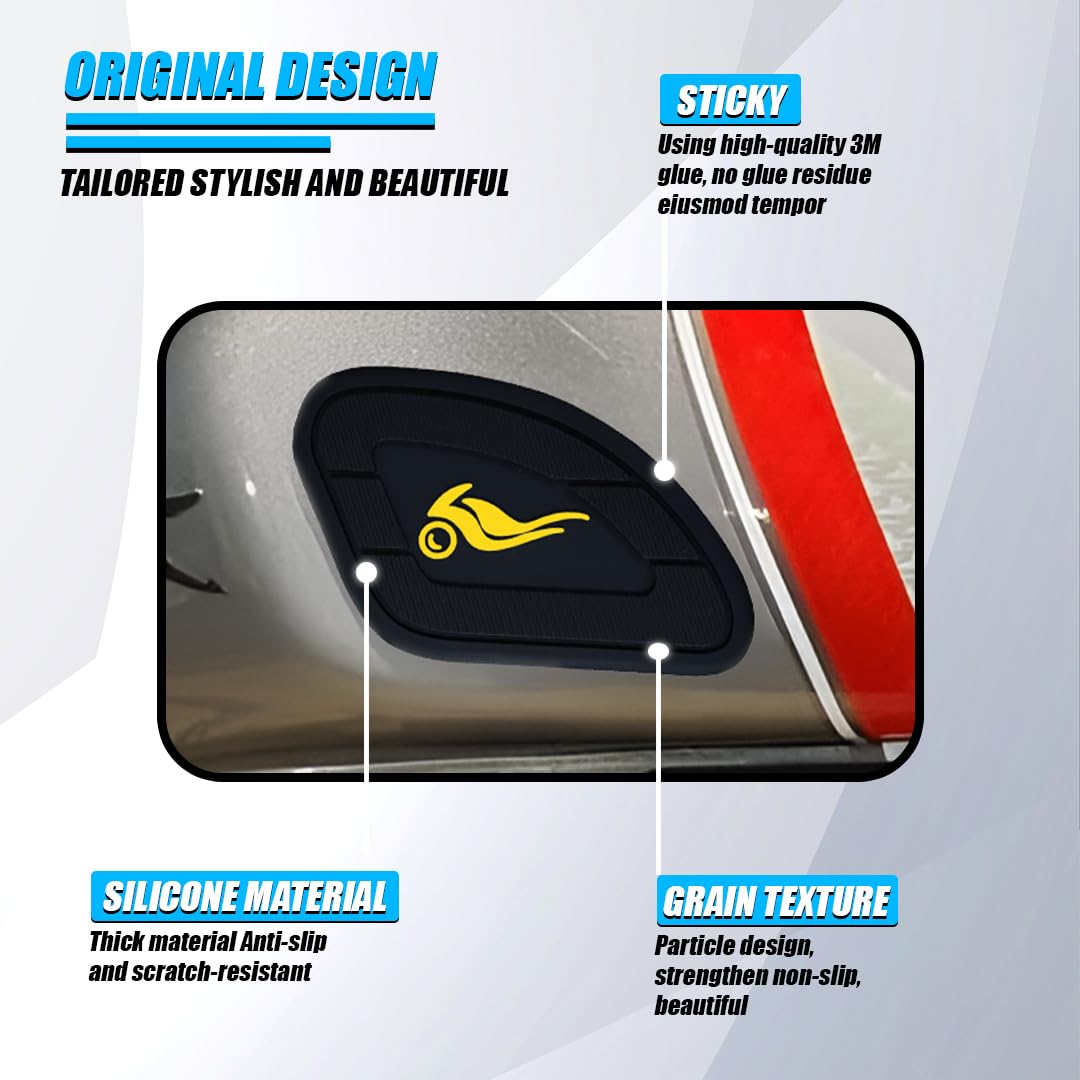 Silicone Tank Pads for Universal Motorbike | Anti-Slip & Scratch-Resistant Fuel Tank Protection | Premium Durable Design | Easy Installation | Pack of 2