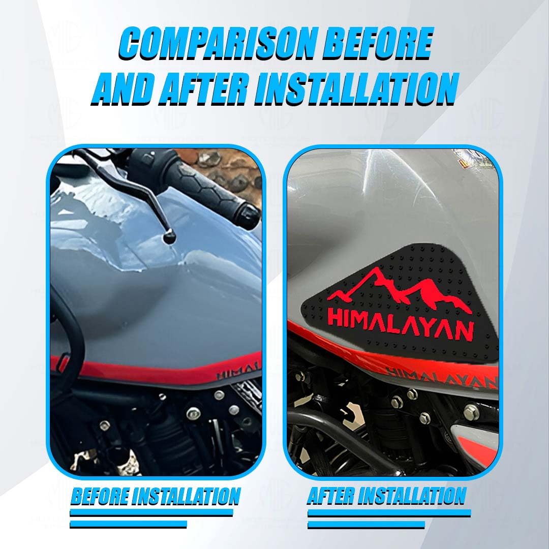 MOTO GENIUS Himalayan 450 Tank Pads | Premium Anti-Slip & Scratch-Resistant Protection | Durable, Stylish Design for Motorbike Tank | Easy Installation | Ideal for Himalayan 450 ()