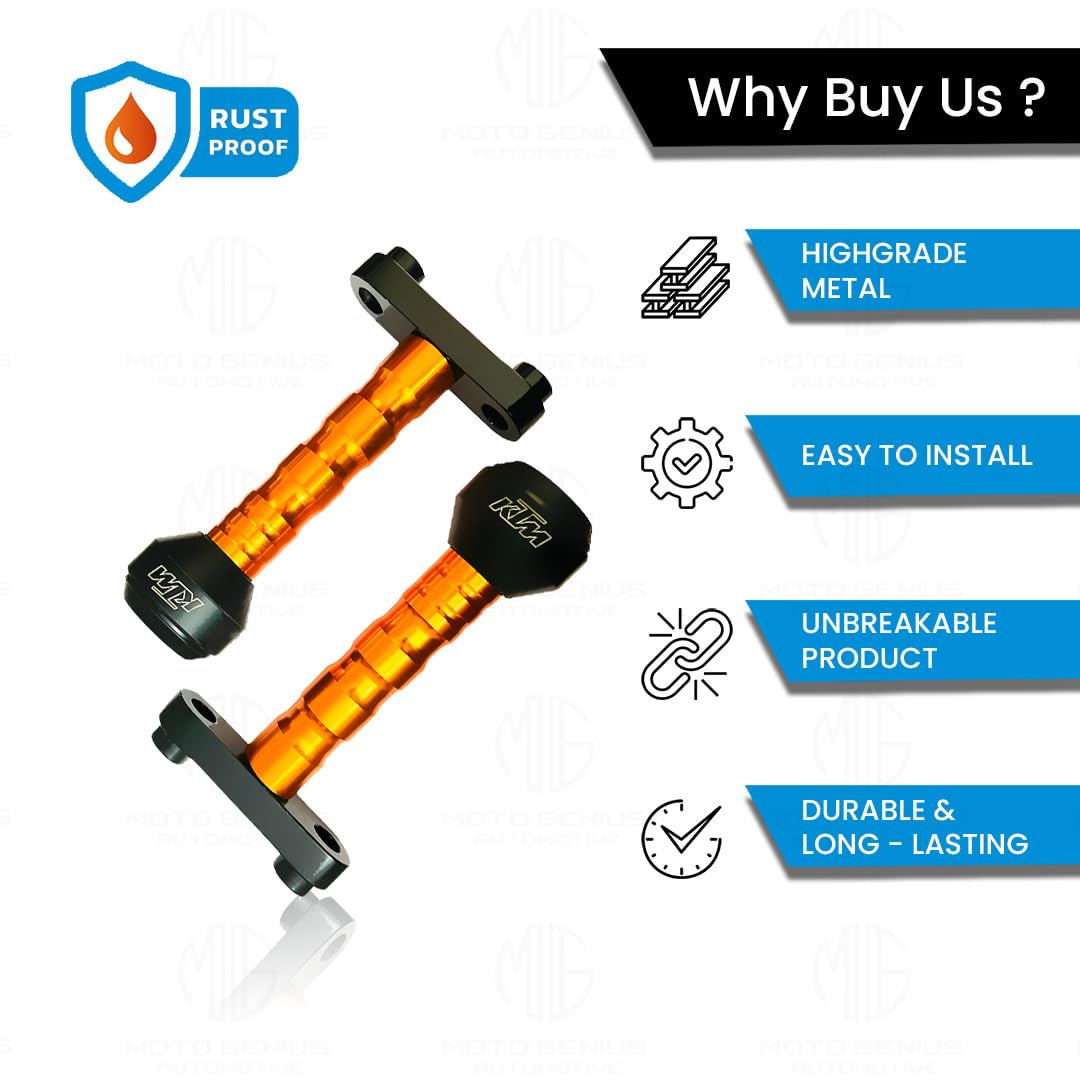MOTO GENIUS Frame Slider Crash Protection Guard for KTM Duke | Premium Motorcycle Protector for Enhanced Safety and Stability | Easy Installation, Durable Design | Fits in Duke All Models ()