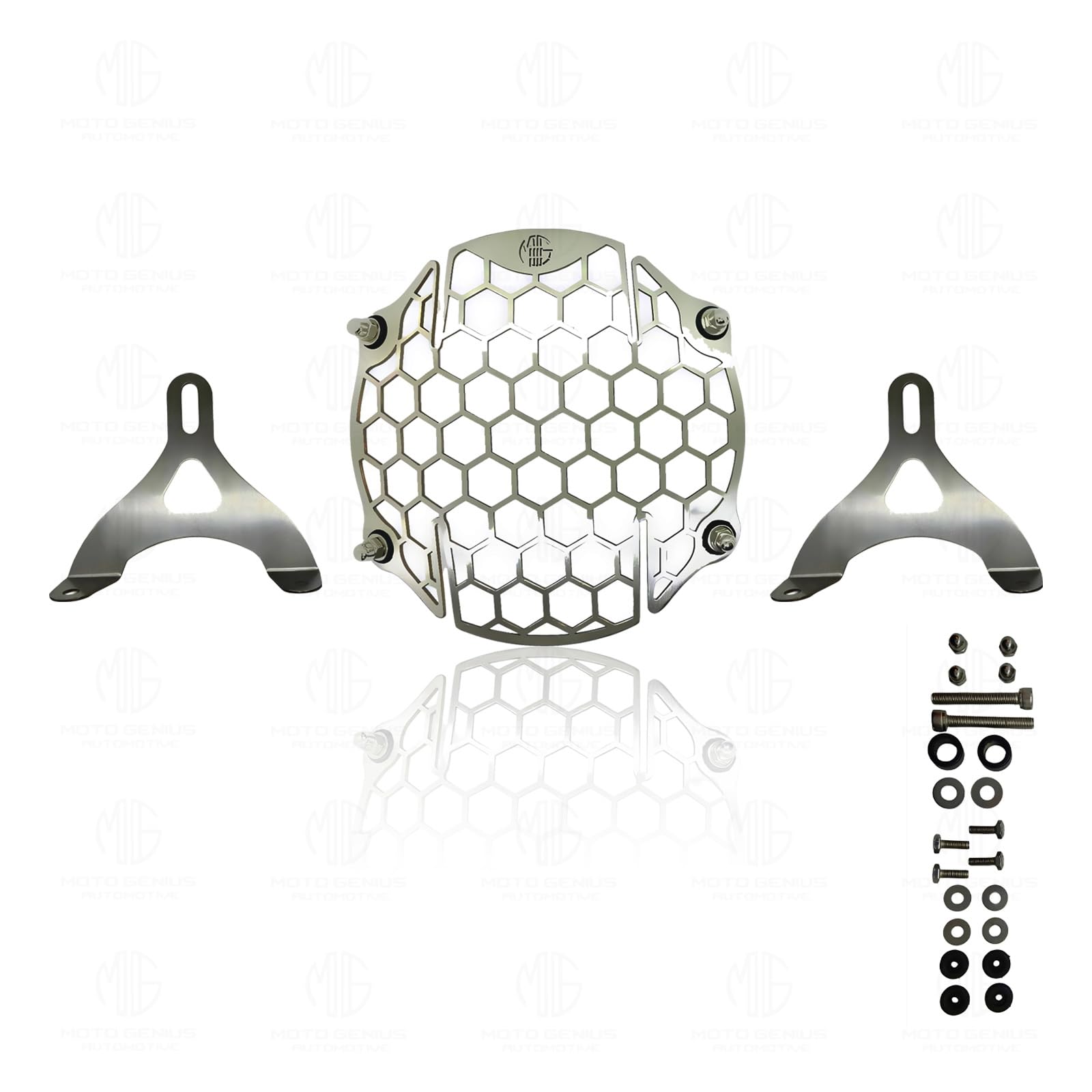 MOTO GENIUS Headlight Grill Guard for RE Super Meteor 650 | Durable Stainless Steel Protective Cover for Motorcycle Lights