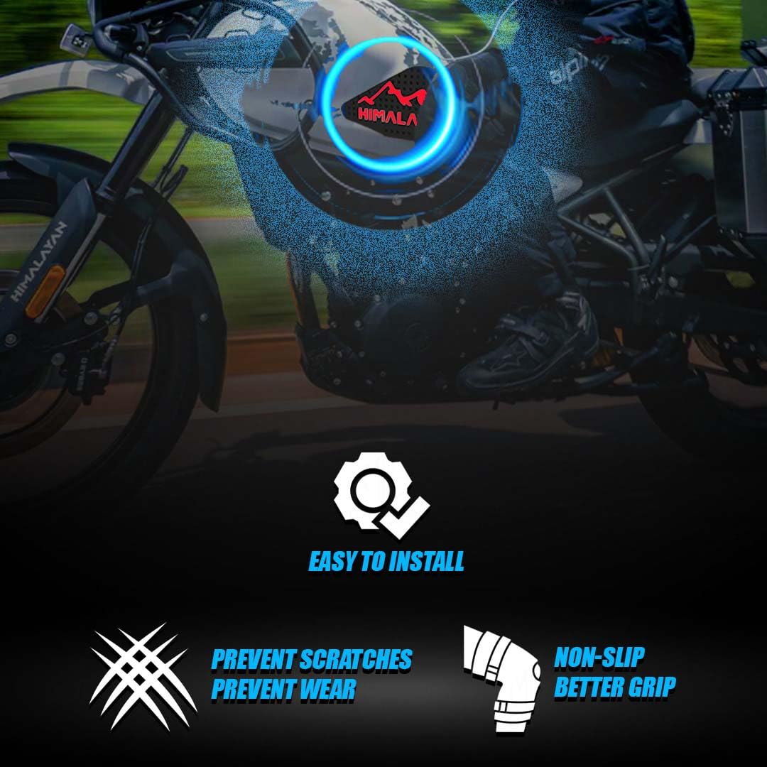 MOTO GENIUS Himalayan 450 Tank Pads | Premium Anti-Slip & Scratch-Resistant Protection | Durable, Stylish Design for Motorbike Tank | Easy Installation | Ideal for Himalayan 450 ()
