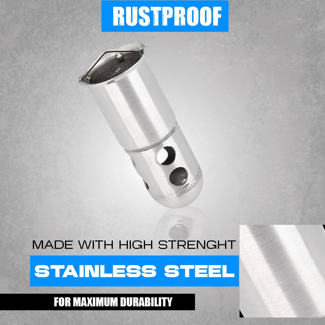MOTO GENIUS Universal 50mm Motorcycle Exhaust Silencer Muffler | Stainless Steel DB Killer Insert for Noise Reduction & Performance Boost | Fits Most Bikes