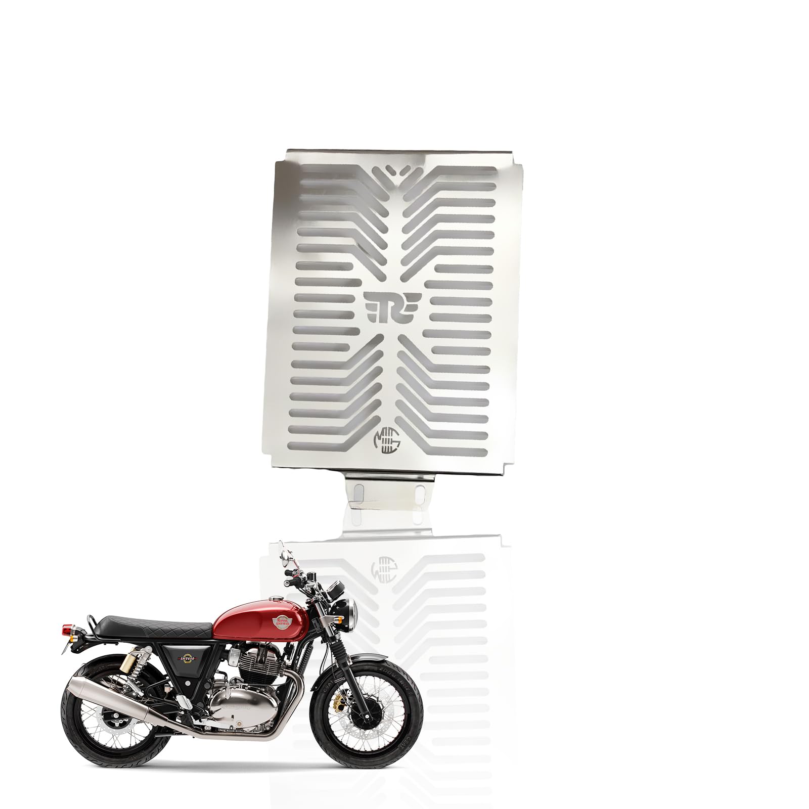 MOTO GENIUS Radiator Guard for RE Interceptor | Durable Stainless Steel Protector |Essential Accessory for Motorcycle Radiator Protection (650 Logo)