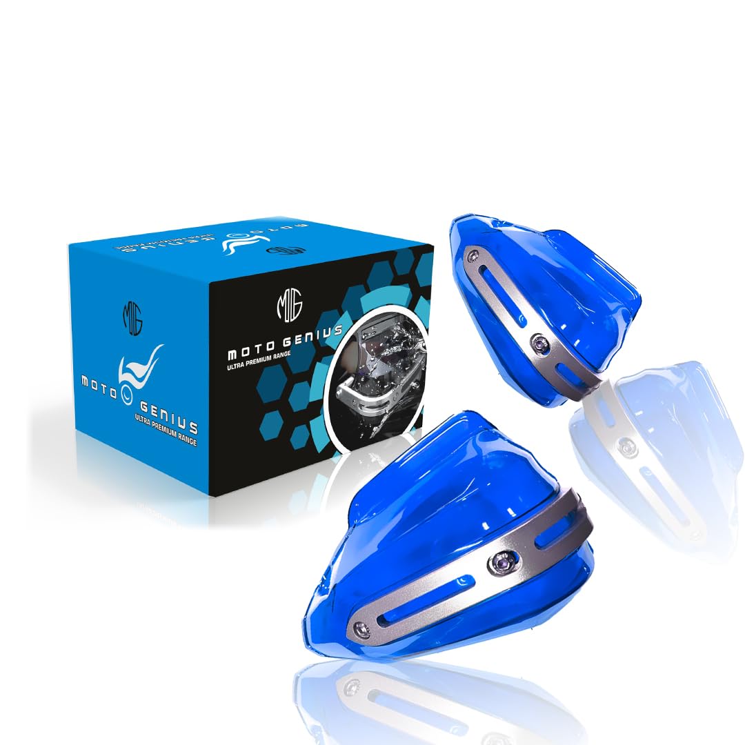 MOTO GENIUS Universal Bike Hand Guards Protectors | Wind Deflector Made for Hand Safety While Riding All Motorcycle