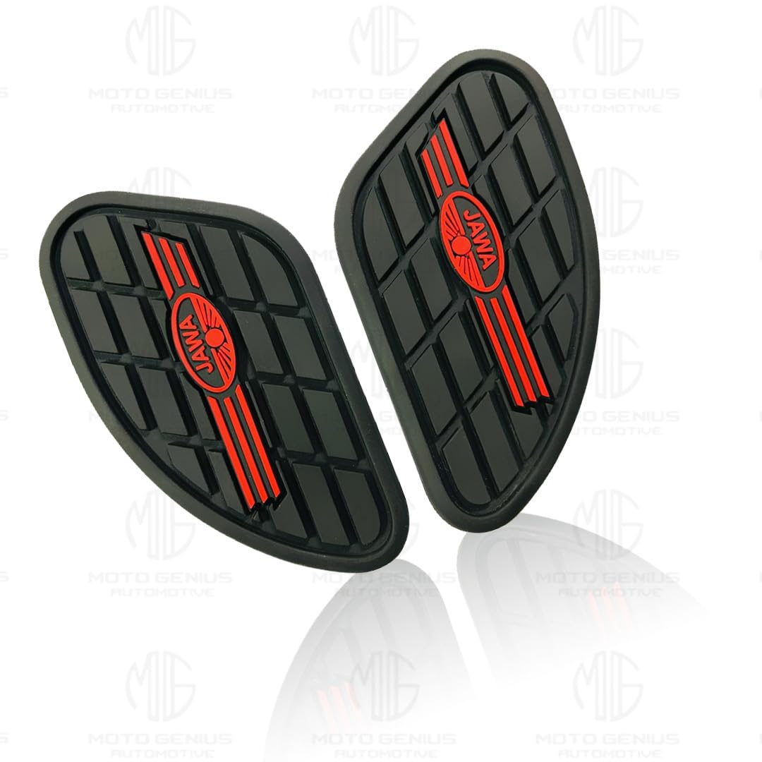 MOTO GENIUS Silicone Tank Pads for JAWA All Models Motorbike | Premium Tank Protection Pads | Anti-Slip and Scratch-Resistant Design | Stylish and Durable | (Pack of 2) ()