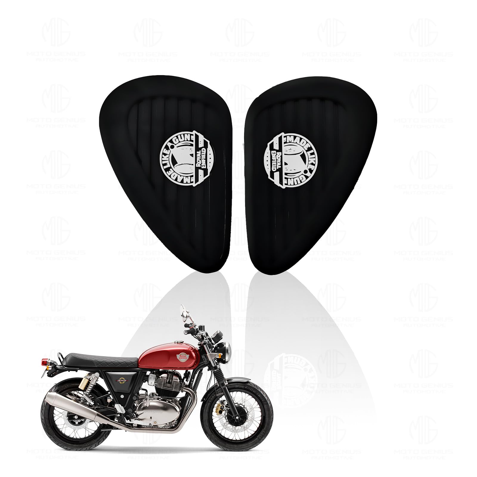 MOTO GENIUS Silicone Tank Pads for RE Interceptor | Premium Tank Protection Pads |Anti-Slip and Scratch-Resistant Design |Stylish and Durable (Pack of 2)