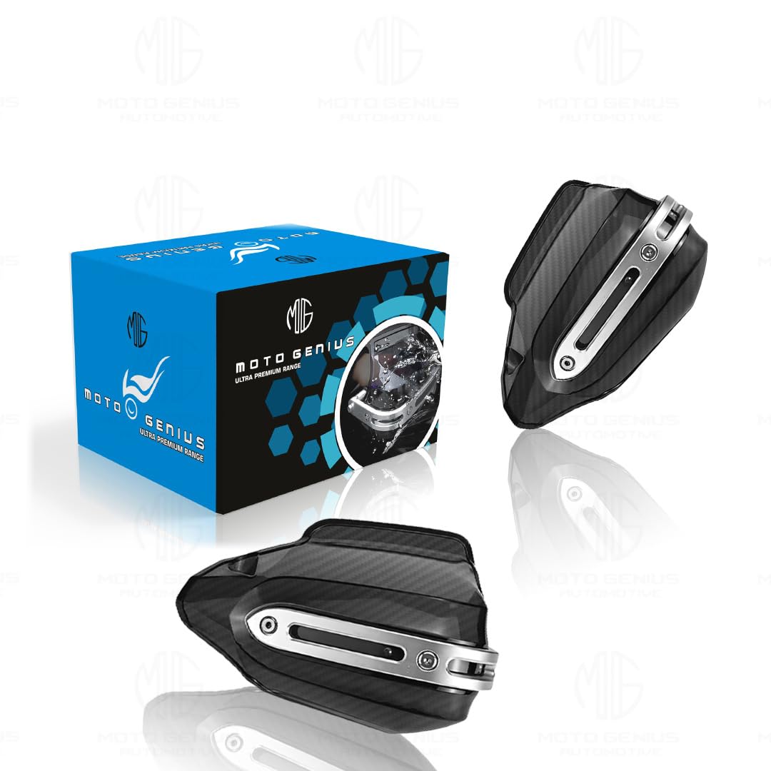 MOTO GENIUS Universal Bike Hand Guards Protectors | Wind Deflector Made for Hand Safety While Riding All Motorcycle