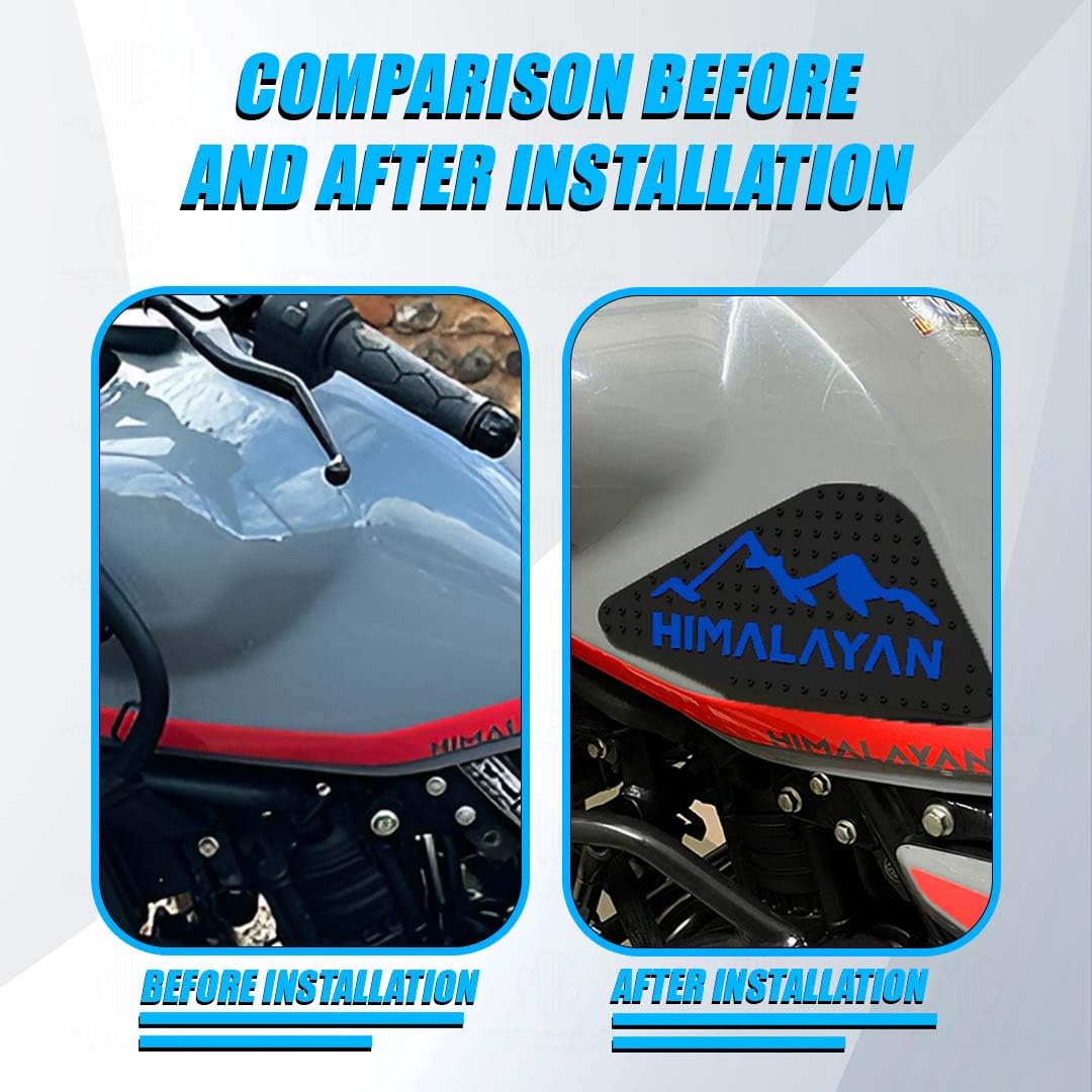 MOTO GENIUS Himalayan 450 Tank Pads | Premium Anti-Slip & Scratch-Resistant Protection | Durable, Stylish Design for Motorbike Tank | Easy Installation | Ideal for Himalayan 450 ()