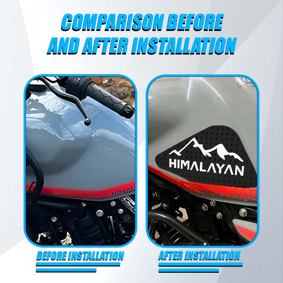 MOTO GENIUS Himalayan 450 Tank Pads | Premium Anti-Slip & Scratch-Resistant Protection | Durable, Stylish Design for Motorbike Tank | Easy Installation | Ideal for Himalayan 450 ()