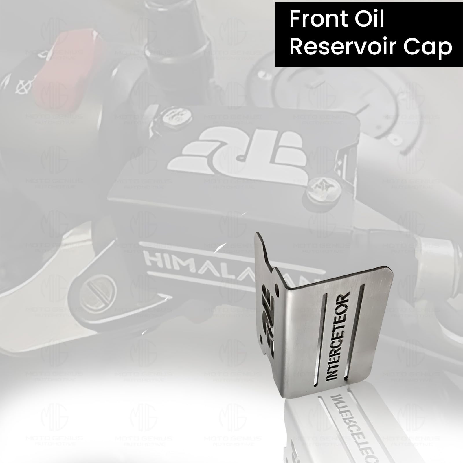 MOTO GENIUS Stainless Steel Front Disc Brake Fluid Reservoir Oil Cap for RE Himalayan BS3/BS4/BS6/Scram Motorbike | Replacement for Enhanced Durability and Performance (Pack of 1) ()