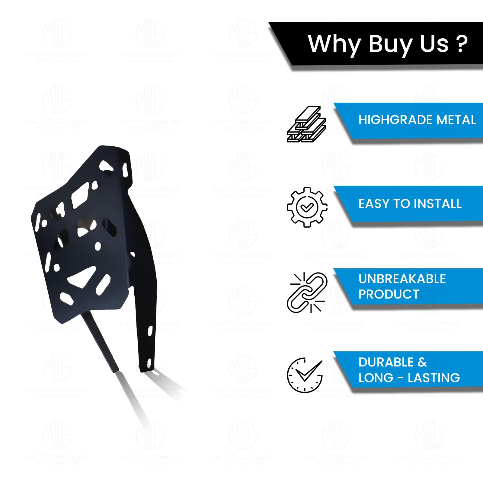 MOTO GENIUS Rear Luggage Rack for RE Reborn | Durable Expedition Luggage Carrier | Heavy-Duty Rear Rack for Reborn