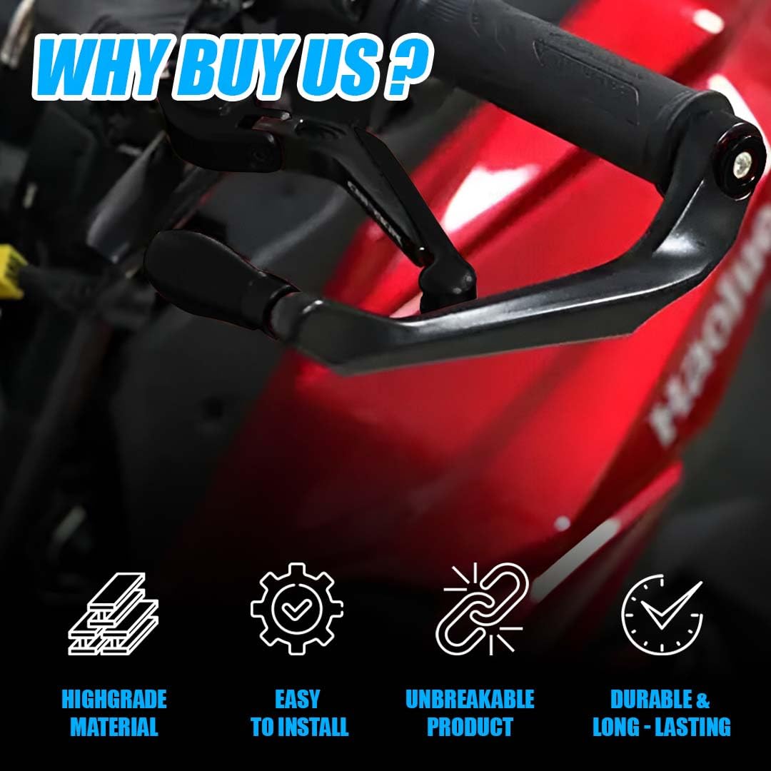 MOTO GENIUS Adjustable CNC Brake Clutch Lever Protector Guard for Motorcycles & Bikes | Universal Fit, Durable Aluminum, Lever Protection, Minimalist Design