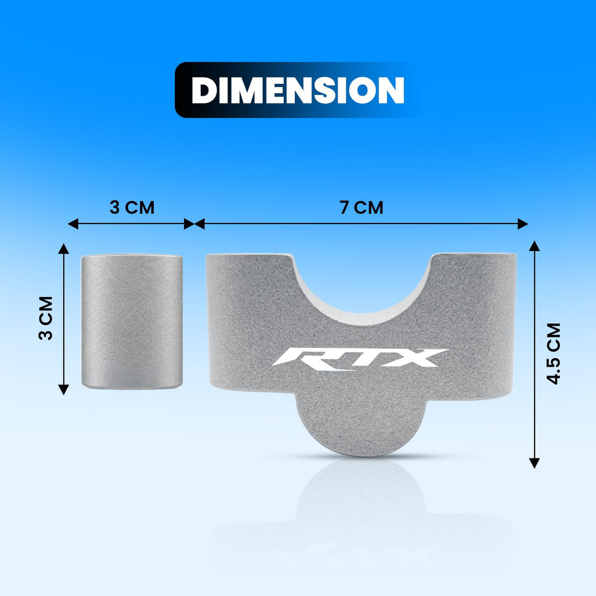 Adjustable Aluminum Handlebar Riser Clamp Compatible with TVS Apache RTX | Heavy Duty CNC Motorcycle Handle Bar Height Riser Mount (Silver)