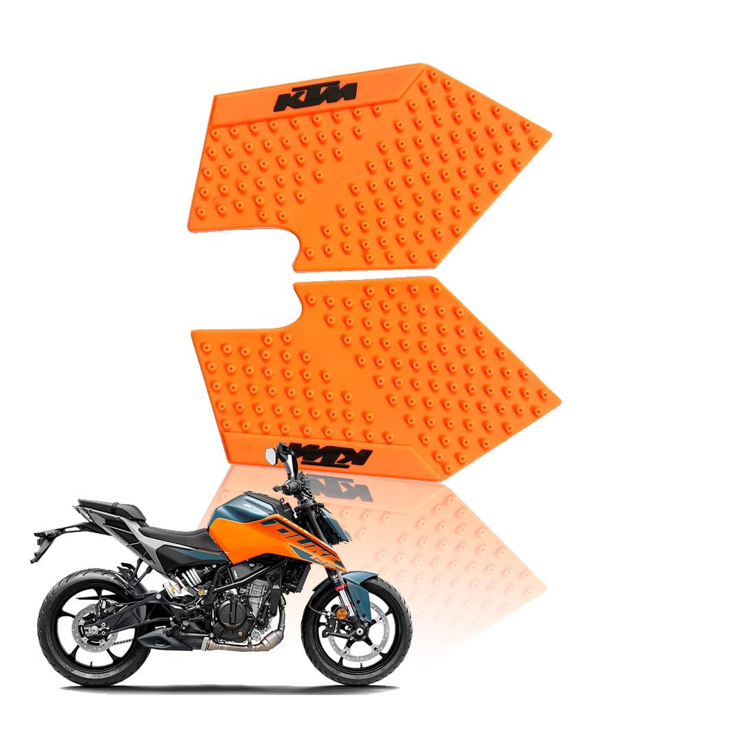 MOTO GENIUS Silicone Tank Pads for KTM Duke All Model Bikes | Premium Tank Protection Pads | Anti-Slip and Scratch-Resistant Design |Stylish and Durable | Duke 125/200/390/250 (Pack of 2) ()