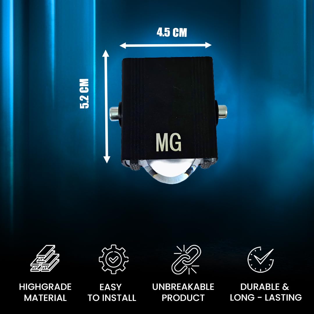 Universal 40W LED Fog Lamp with Switch for Cars and Bikes | Multi-Color Auxiliary Light with White, Yellow, Red Blue and Dual Combo Beams | Waterproof Off-Road Projector Lens Headlight (MGF1)