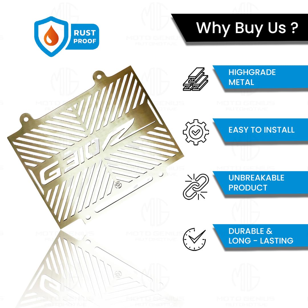 MOTO GENIUS Radiator Guard for G310R Motorbike | Durable Stainless Steel Protector | Essential Accessory for Motorcycle Radiator Protection