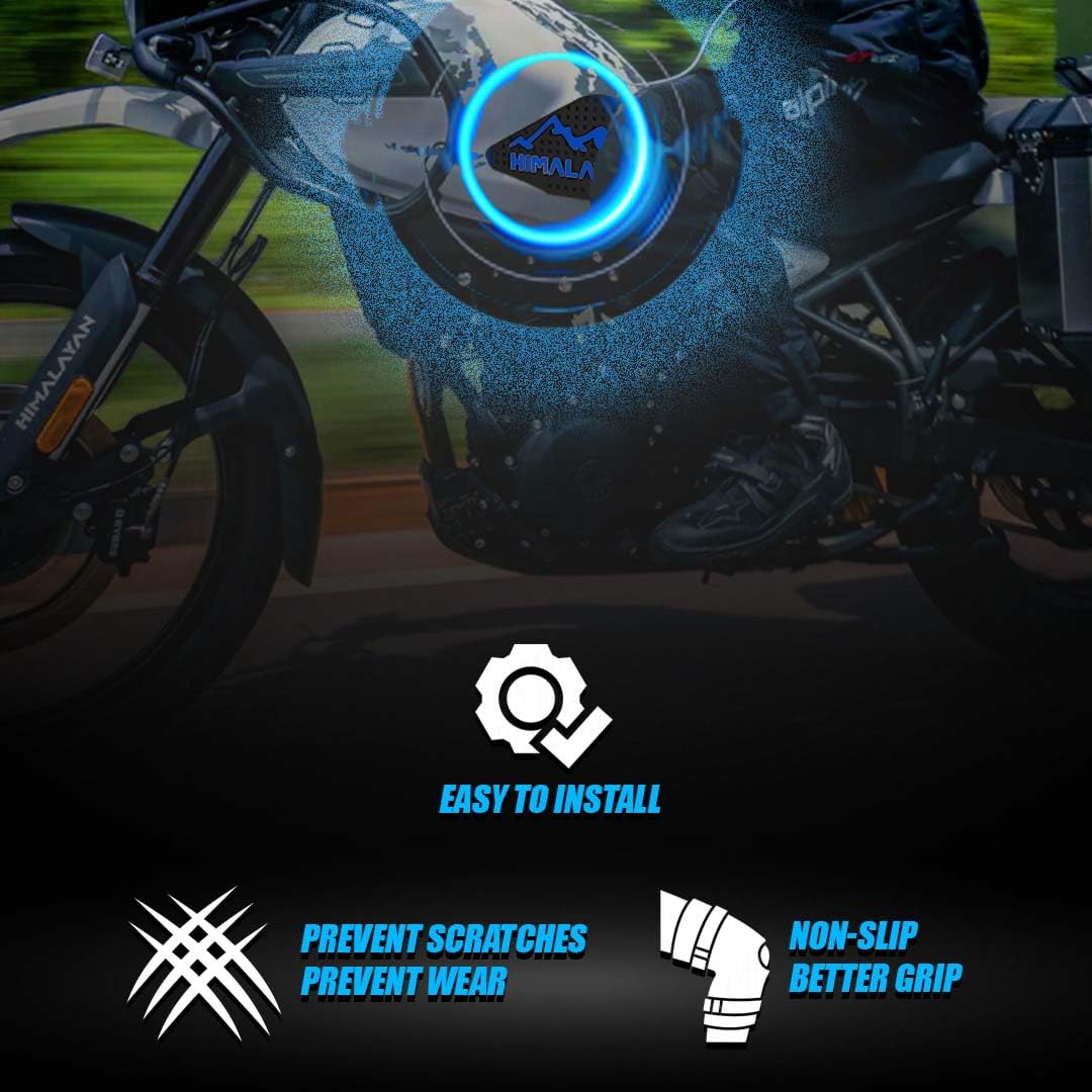 MOTO GENIUS Himalayan 450 Tank Pads | Premium Anti-Slip & Scratch-Resistant Protection | Durable, Stylish Design for Motorbike Tank | Easy Installation | Ideal for Himalayan 450 ()
