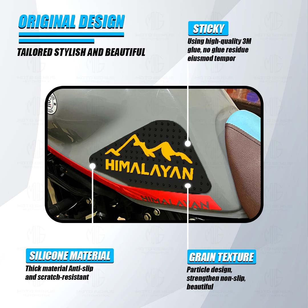 MOTO GENIUS Himalayan 450 Tank Pads | Premium Anti-Slip & Scratch-Resistant Protection | Durable, Stylish Design for Motorbike Tank | Easy Installation | Ideal for Himalayan 450 ()