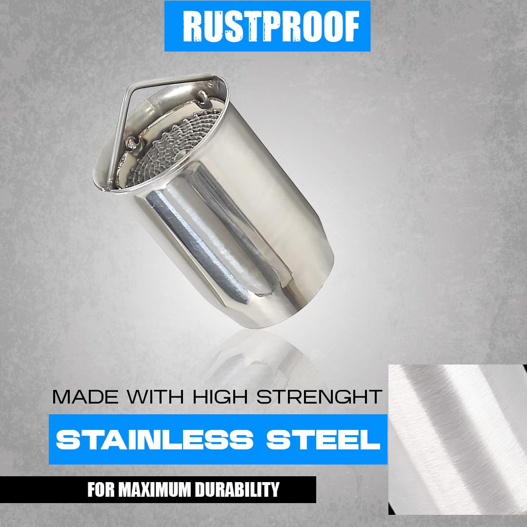 MOTO GENIUS Small 51mm Motorcycle Exhaust DB Killer | Removable Stainless Steel Silencer Muffler Baffle Noise Reducer, Universal Fit