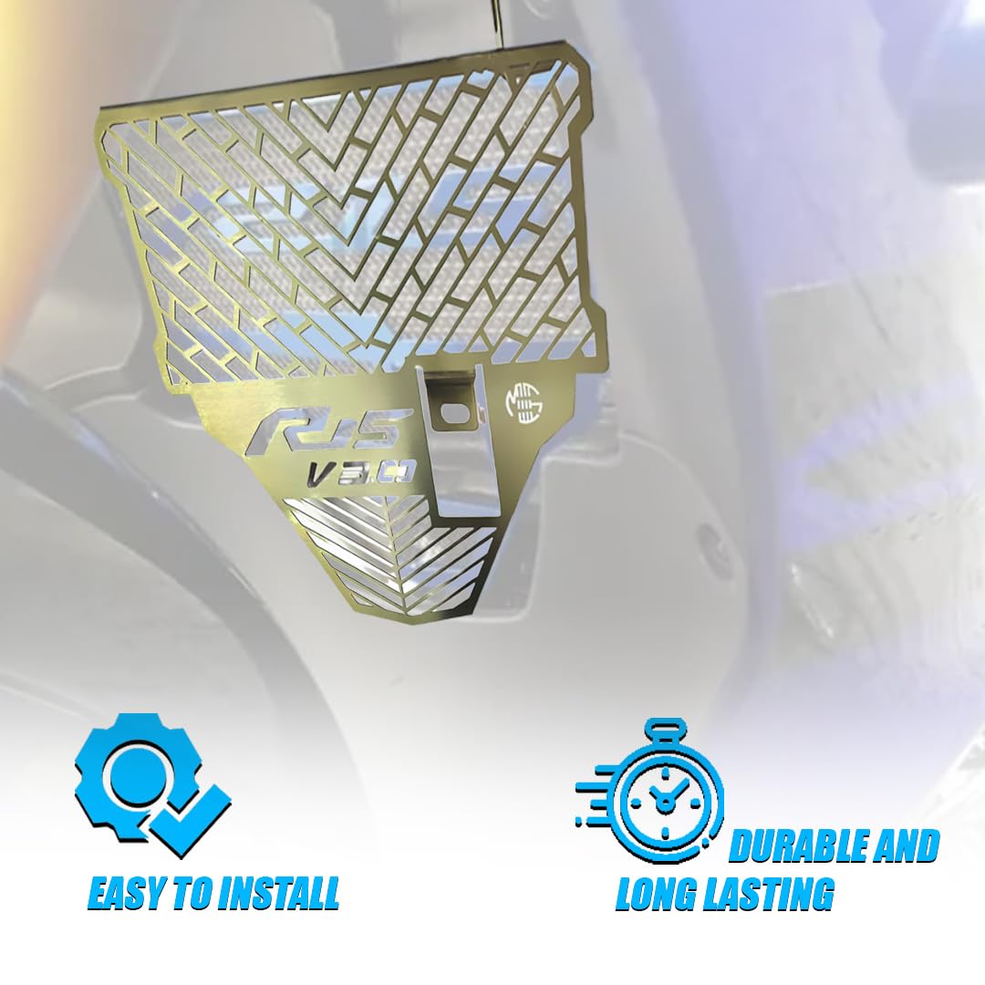 MOTO GENIUS Radiator Guard for R15 V3 | Durable Stainless Steel Protector |Essential Accessory for Motorcycle Radiator Protection