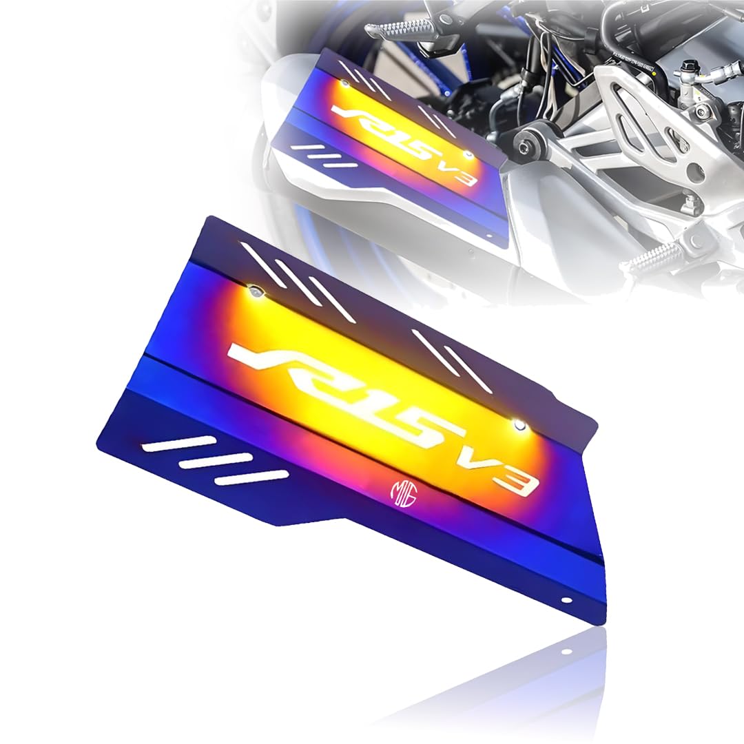 MOTO GENIUS Exhaust Cover Silencer Protector for R15 V3 | Premium Exhaust Heat Shield Protector for Enhanced Durability and Style | Easy Installation