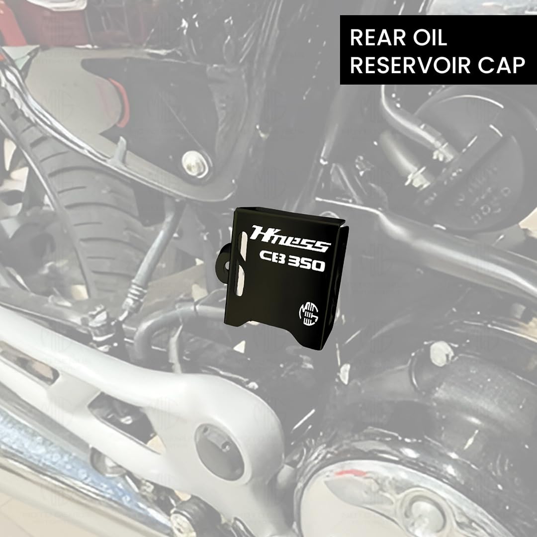 MOTO GENIUS Stainless Steel Rear Brake Oil Container Guard for Hnees CB 350 – Durable Protection & Stylish Design for Motorcycles ()