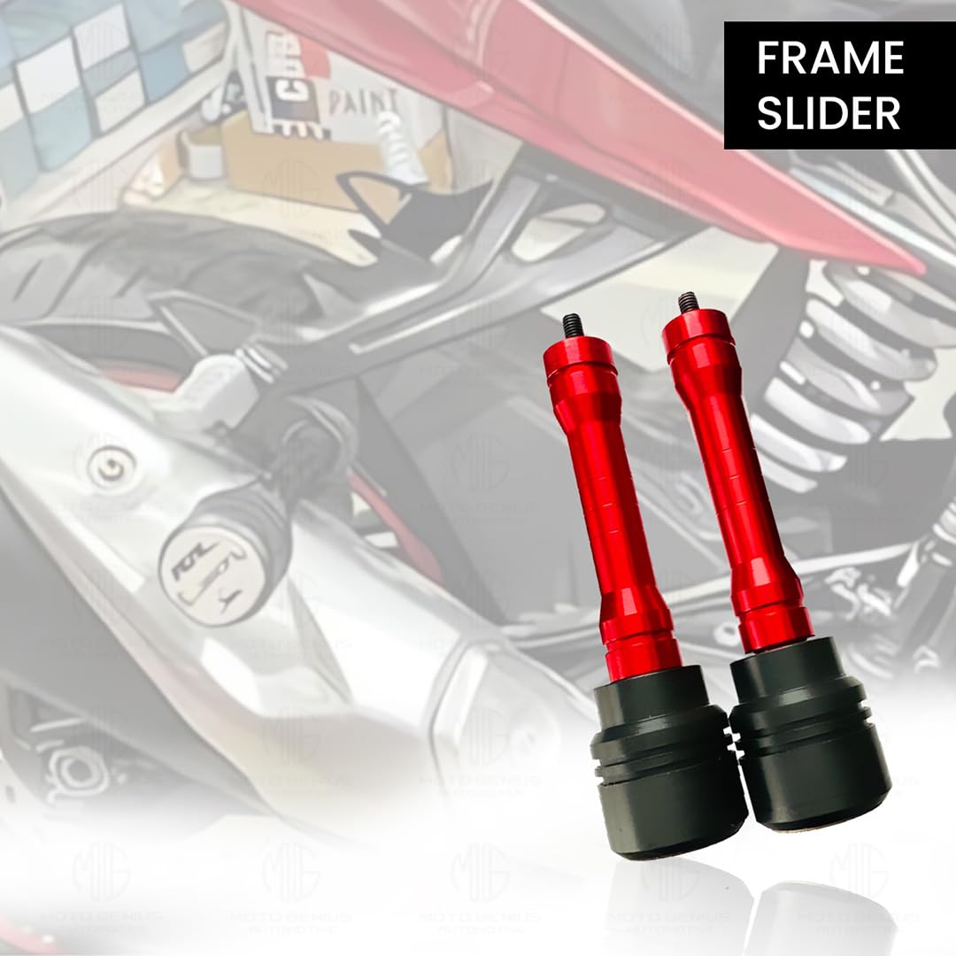 MOTO GENIUS Frame Slider Crash Protection Guard for RR310 Motorbike | Premium Motorcycle Protector for Enhanced Safety and Stability | Easy Installation, Durable Design (Red)