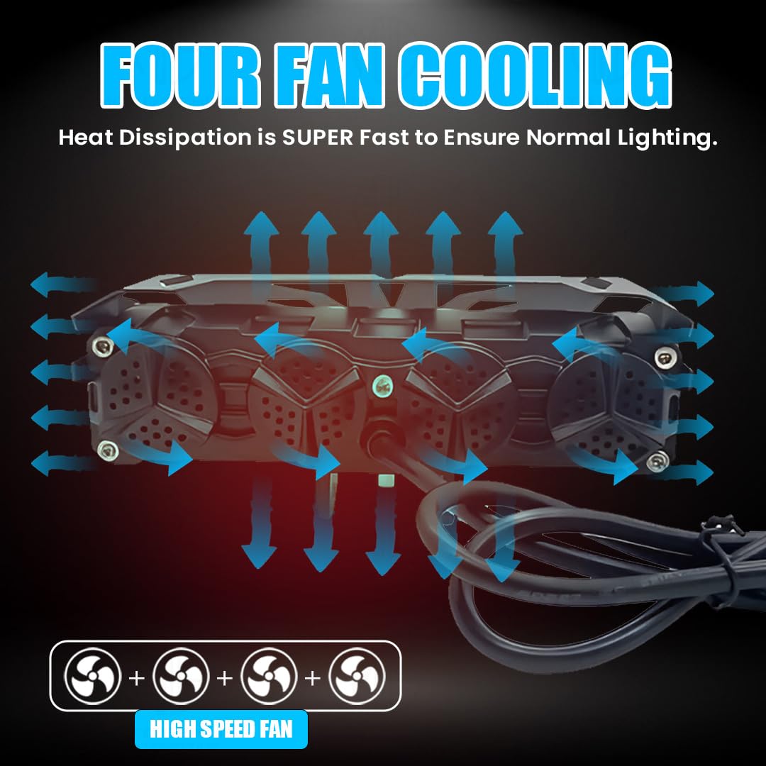 MOTO GENIUS Super Bright 5 LED Fog Light | Dual Mode & Changing Light, High Low Beam, Aluminum Body, Universal Fit for Motorcycle & Car