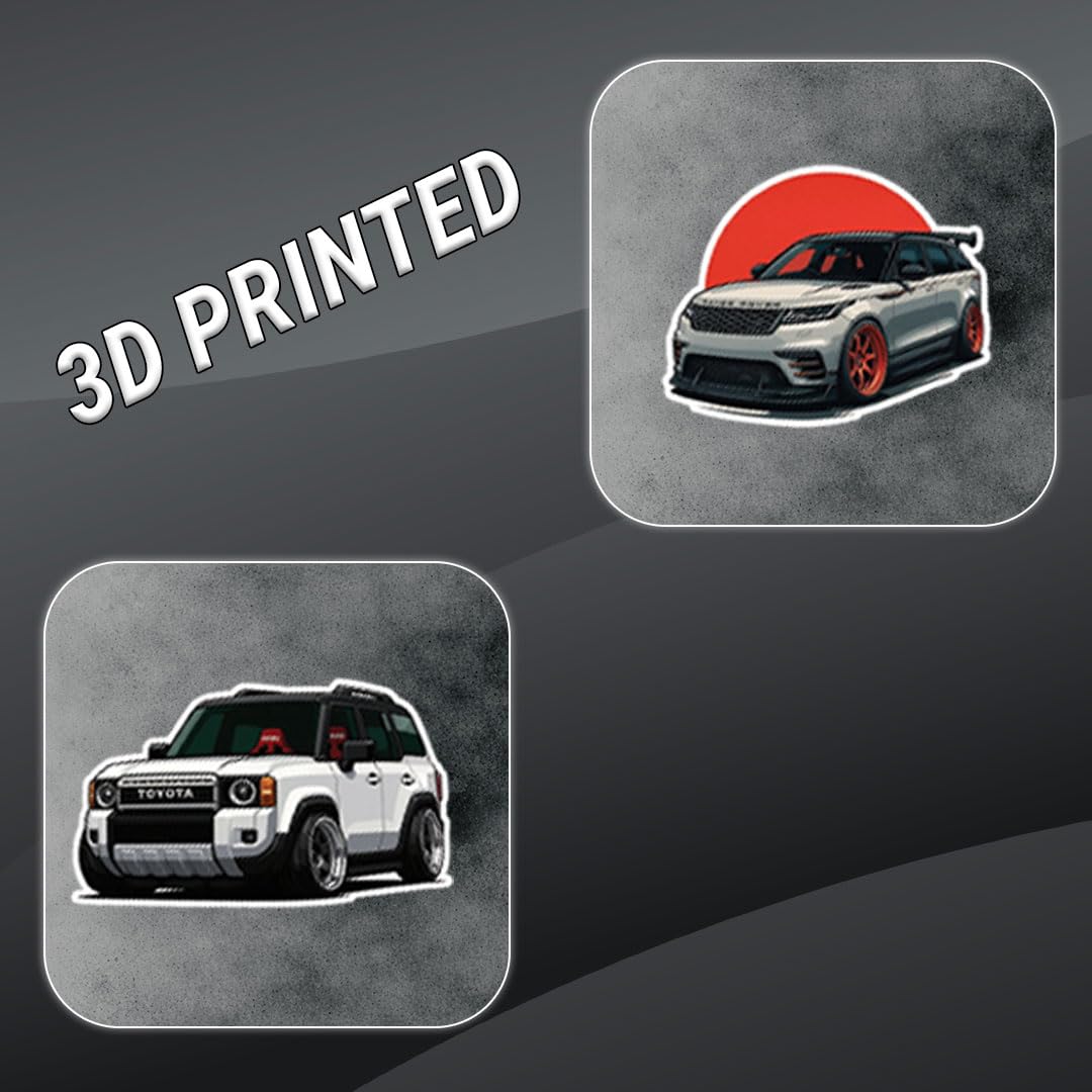3D Vinyl Car Sticker for Exterior, Waterproof & Fade-Proof Self Adhesive Car Decal for Rear Glass, Bumper, Windshield & Car Styling Accessories (9 PC) (Car11-9PC)
