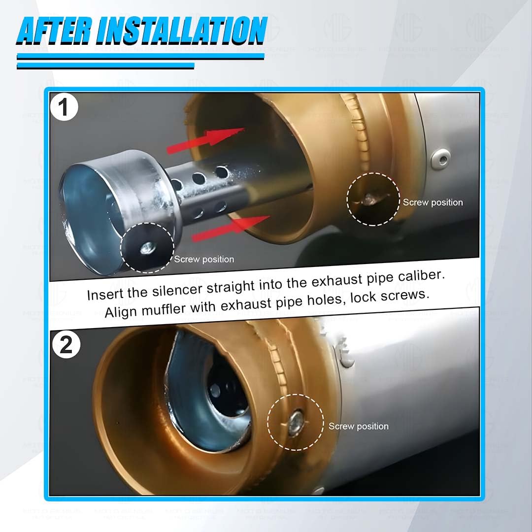 MOTO GENIUS Motorcycle Stainless Steel Universal Exhaust DB Killer | 51mm Silencer Muffler for Enhanced Performance (Cylinder Shape)