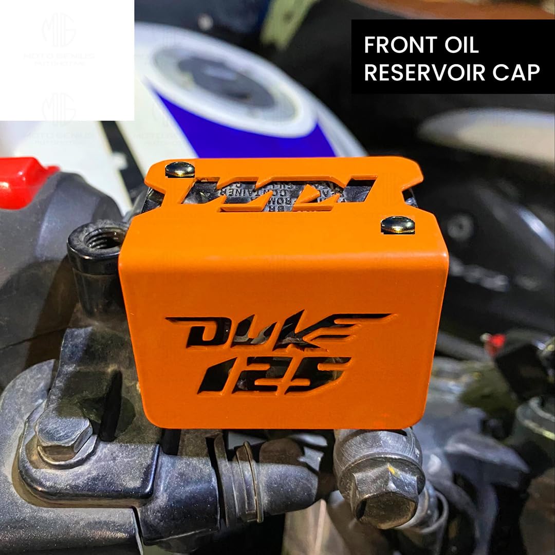 MOTO GENIUS Stainless Steel Front Disc Brake Fluid Reservoir Oil Cap for KTM Duke 125 Motorbike Replacement for Enhanced Durability and Performance
