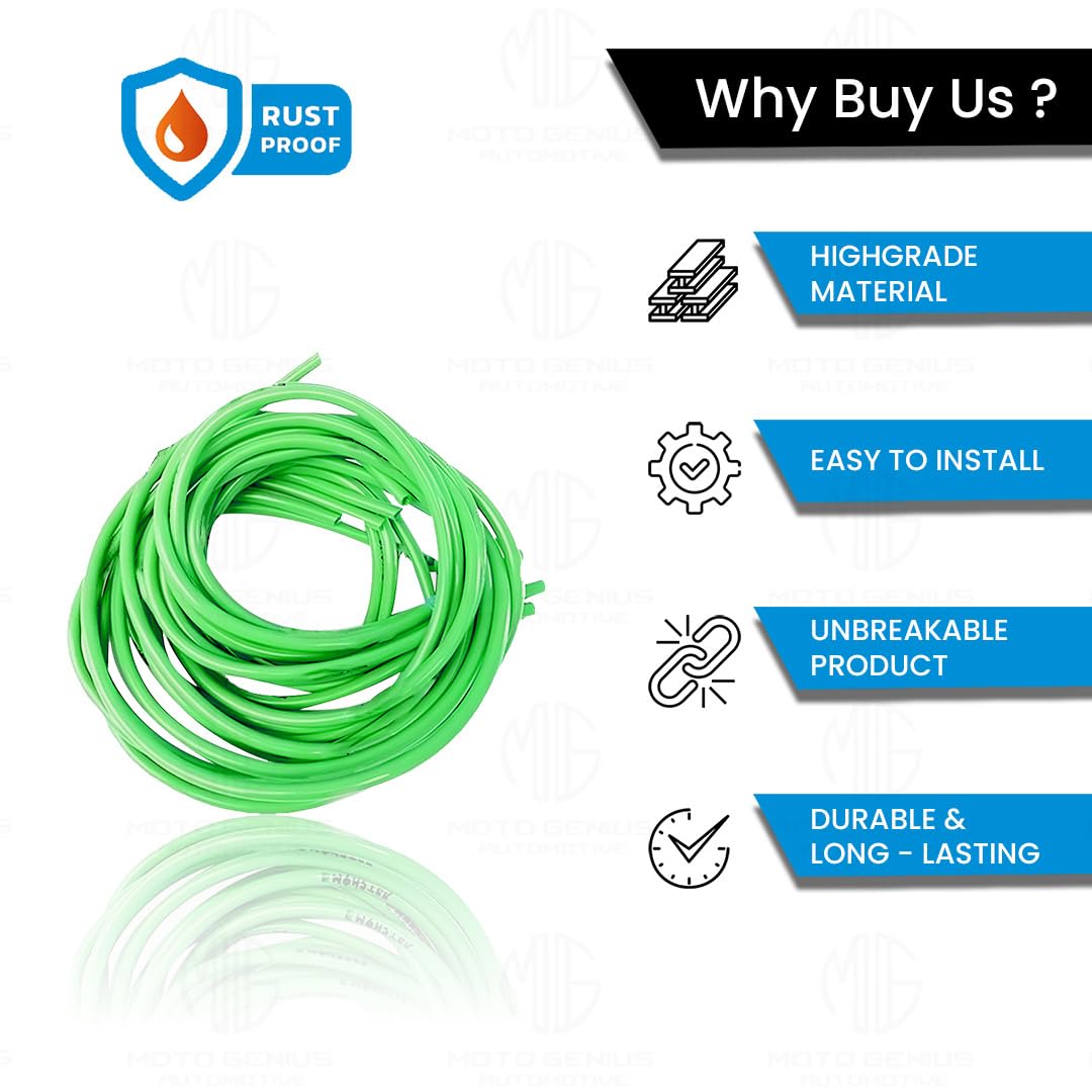 MOTO GENIUS 1 Meter Motorcycle Petrol Gas Oil Delivery Tube Pipe, Fuel Gasoline Hose for Motorbike, ATV and Scooter ()