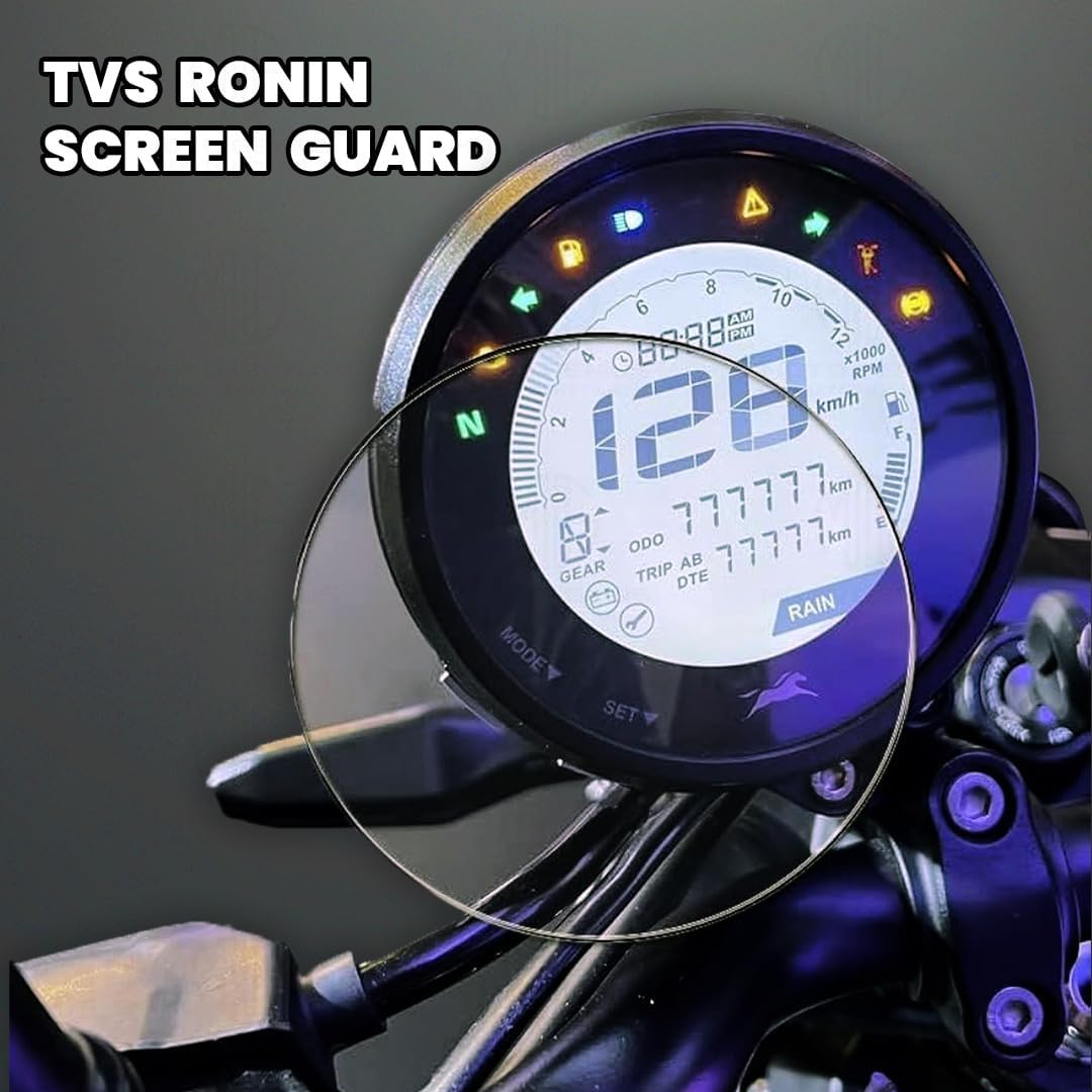 MOTO GENIUS 9H Nano Glass Screen Protector for TVS RONIN Speedometer, Scratch Resistant, Anti Fingerprint, HD Clarity(Pack of1)