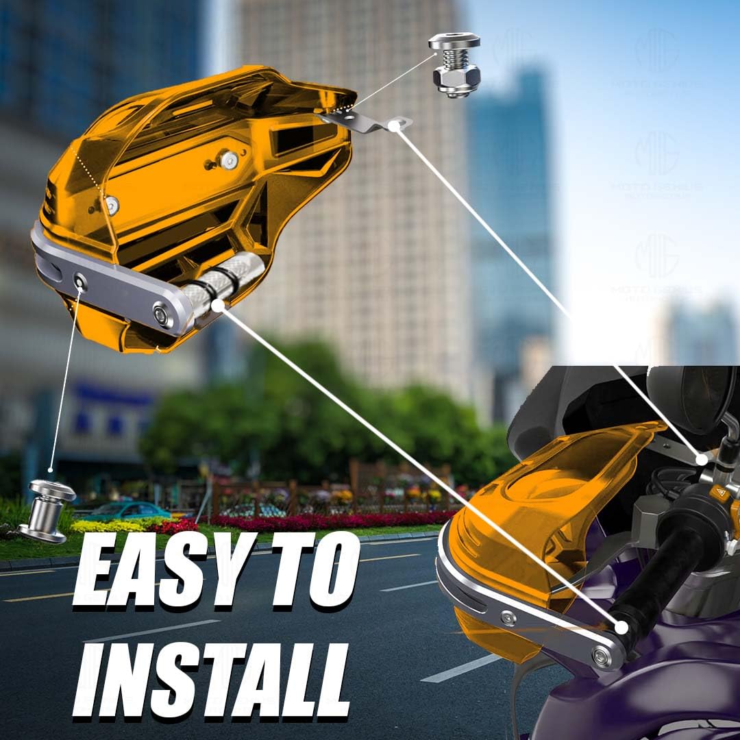 MOTO GENIUS Universal Bike Hand Guards Protectors | Wind Deflector Made for Hand Safety While Riding All Motorcycle ()
