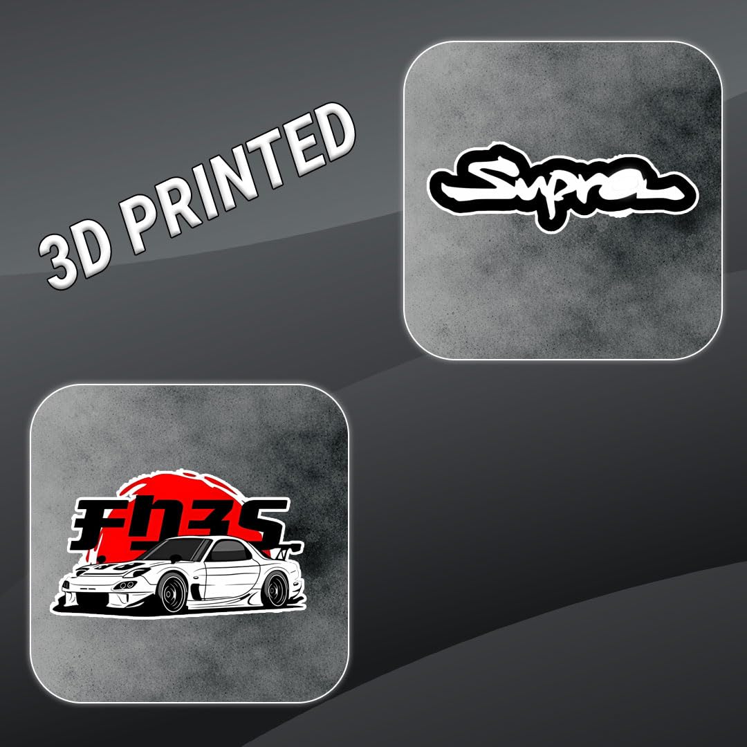 3D Vinyl Car Sticker for Exterior, Waterproof and Fade-Proof Self Adhesive Car Decal for Rear Glass, Bumper, Windshield & Car Styling Accessories (12 PC)