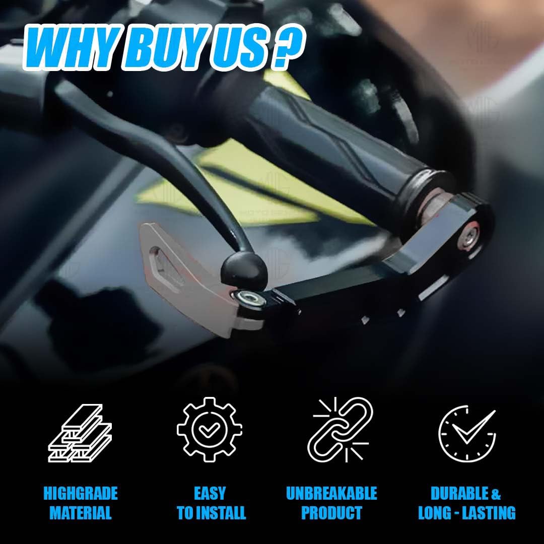 MOTO GENIUS Premium Adjustable CNC Brake Clutch Lever Protector Guard for Motorcycles & Bikes – Universal Fit ()