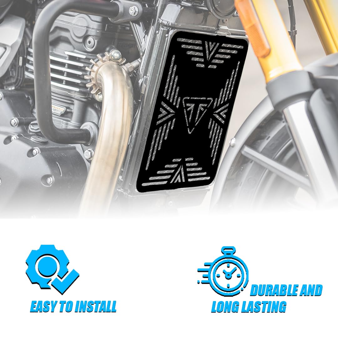 MOTO GENIUS Radiator Guard for Triumph Speed 400 | Durable Metal Protector for Radiator Protection | Essential Motorcycle Accessory for Enhanced Cooling and Damage Prevention