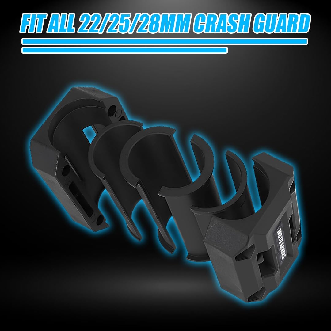 MOTO GENIUS Universal Motorcycle Engine Crash Guard Sliders | Lightweight Plastic Anti-Drop Protector for Crash Guard | Fits Most Motorbike Models (Pack of 2)