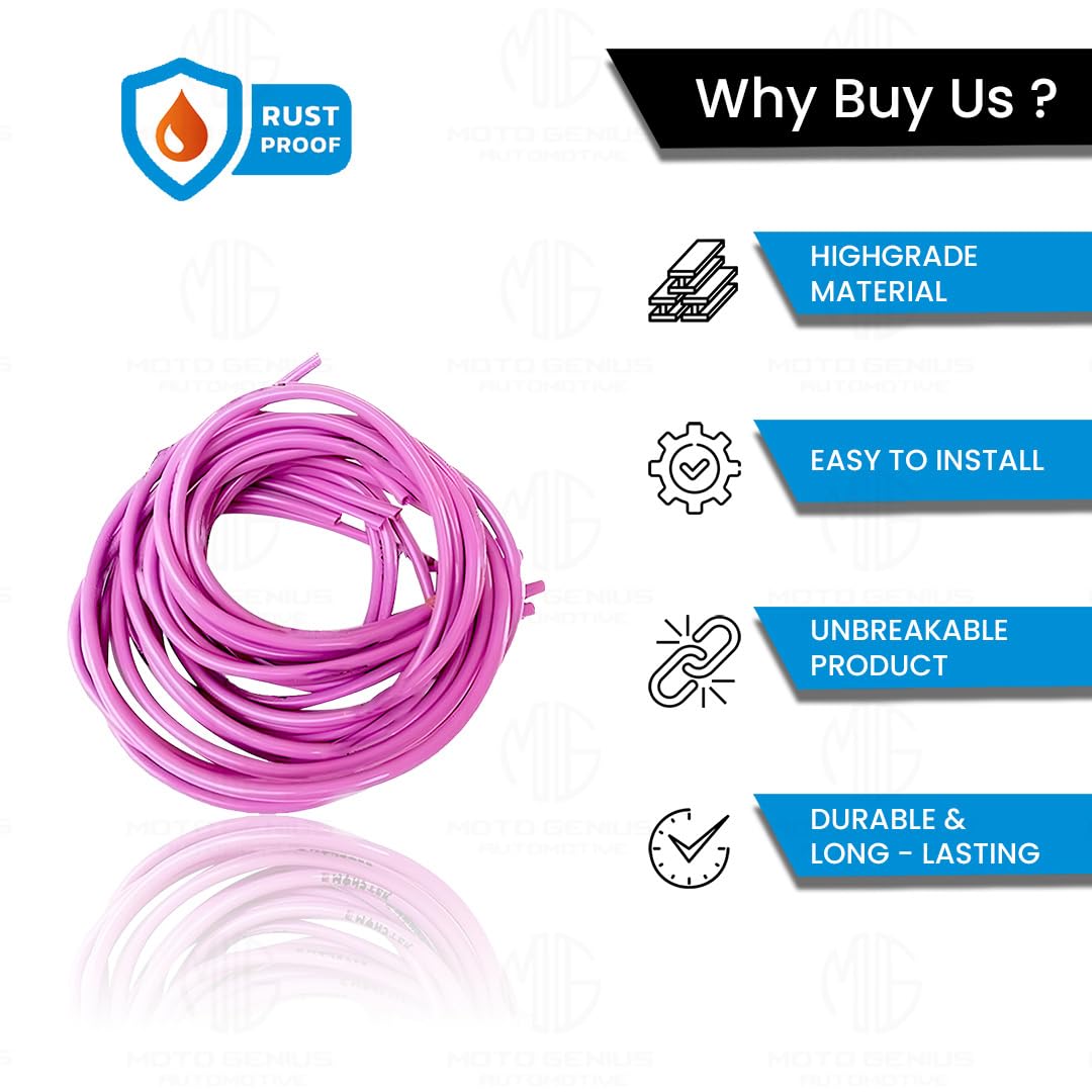 MOTO GENIUS 1 Meter Motorcycle Petrol Gas Oil Delivery Tube Pipe, Fuel Gasoline Hose for Motorbike, ATV and Scooter ()