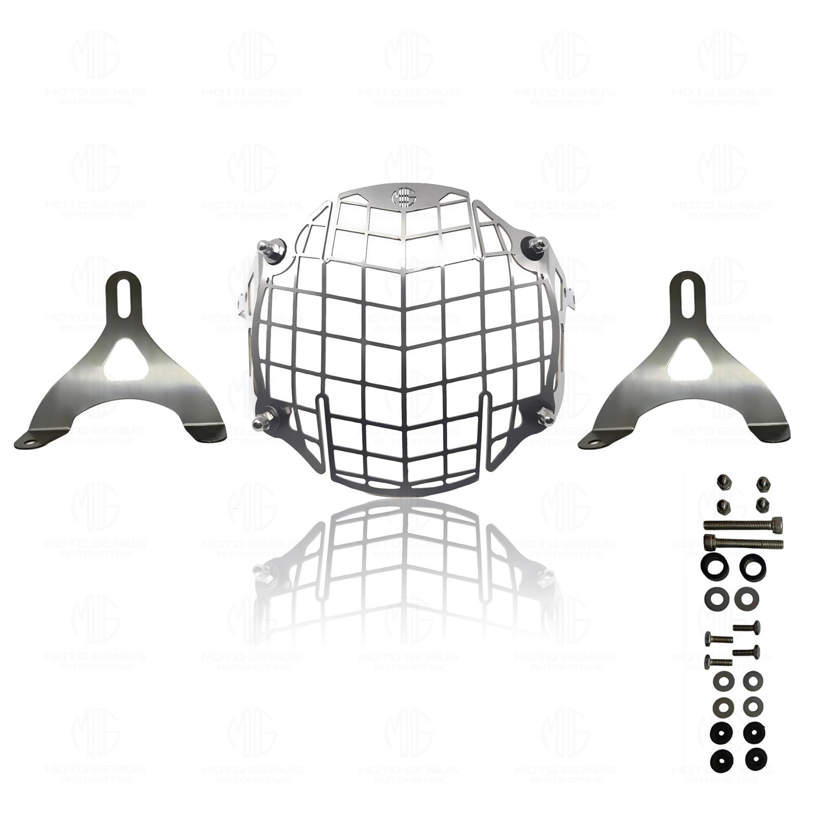 MOTO GENIUS Headlight Grill Guard for RE Interceptor | Durable Stainless Steel Protective Cover for Motorcycle Lights (Honyecomb)