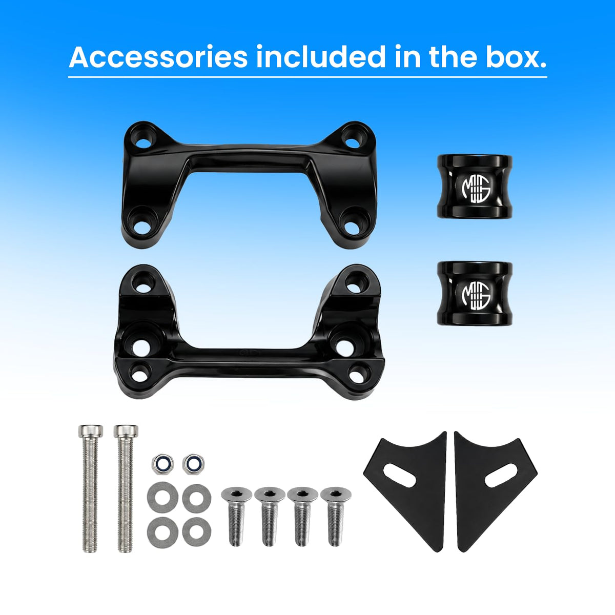 CNC Aluminum Adjustable Handlebar Conversion Kit for R15 V3 | Custom Height Handlebar Riser & Clamp for Enhanced Ergonomic Comfort, Wrist Relief & Control (Black)