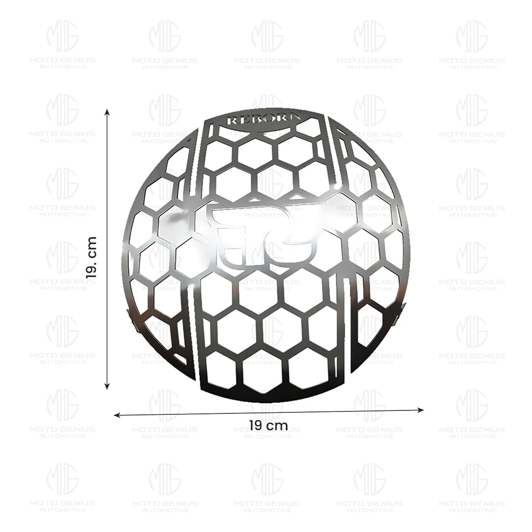 MOTO GENIUS Front Headlight Grill Guard for Reborn Classic 350 |Durable Stainless Steel Protective Head Light Frame Protector