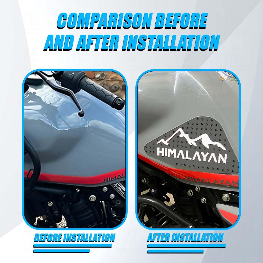 MOTO GENIUS Himalayan 450 Tank Pads | Premium Anti-Slip & Scratch-Resistant Protection | Durable, Stylish Design for Motorbike Tank | Easy Installation | Ideal for Himalayan 450 ()