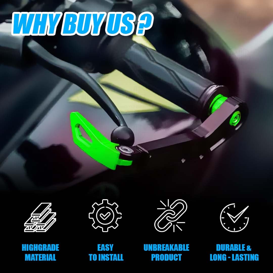 MOTO GENIUS Premium Adjustable CNC Brake Clutch Lever Protector Guard for Motorcycles & Bikes – Universal Fit ()