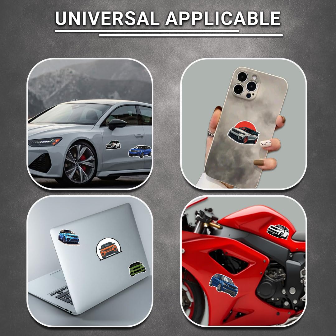 3D Vinyl Car Sticker for Exterior, Waterproof & Fade-Proof Self Adhesive Car Decal for Rear Glass, Bumper, Windshield & Car Styling Accessories (9 PC) (Car11-9PC)