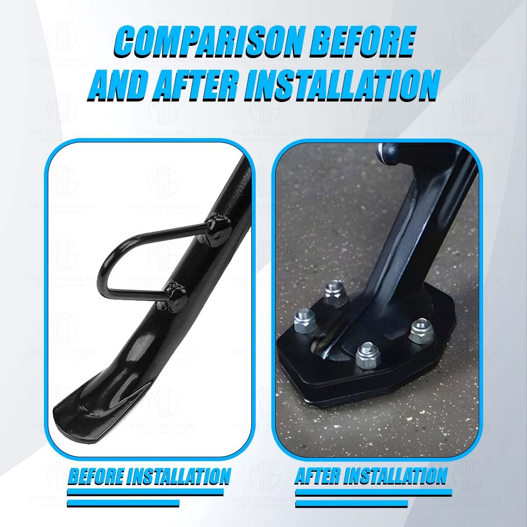 MOTO GENIUS Side Stand Extender for RE Himalayan 450 | Heavy Duty Iron Parking Support & Stability Enhancer for Soft Ground