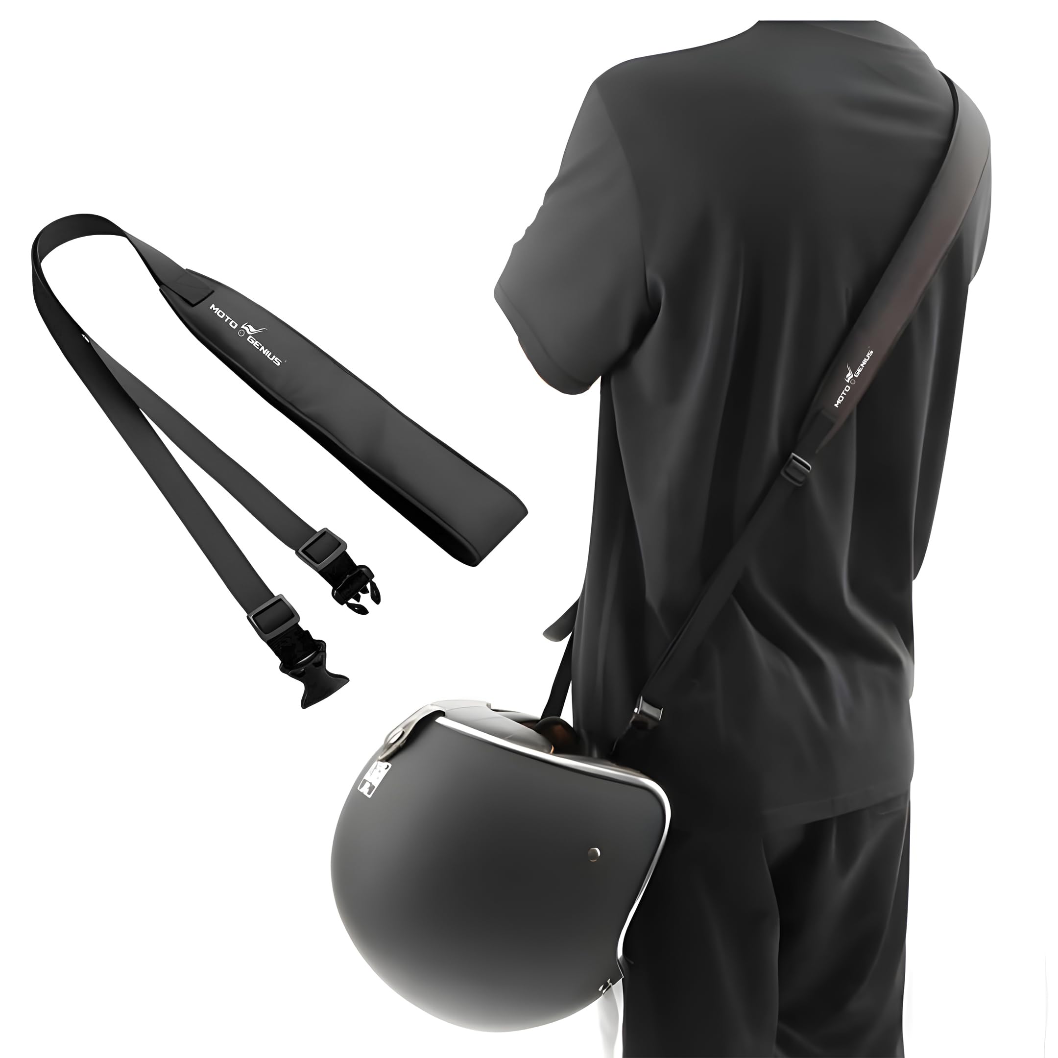 Helmet carrier shoulder Belt / Strap, Hands-Free, Adjustable, Breathable Polyester Shoulder Strap for Easy Helmet Carry