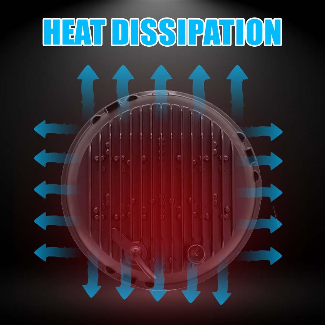 MOTO GENIUS 5.7 Inch LED Round Headlight for Harley Davidson & Bajaj Avenger Motorbike | Acrylic & Aluminum Construction, Waterproof, Luminous Mode (Boss Design)